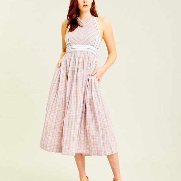 Free People Dresses & Skirts - 💥CLEARANCE💥 🥳HP! NWT~ FREE PEOPLE Pretty In Pink Halter Midi Dress